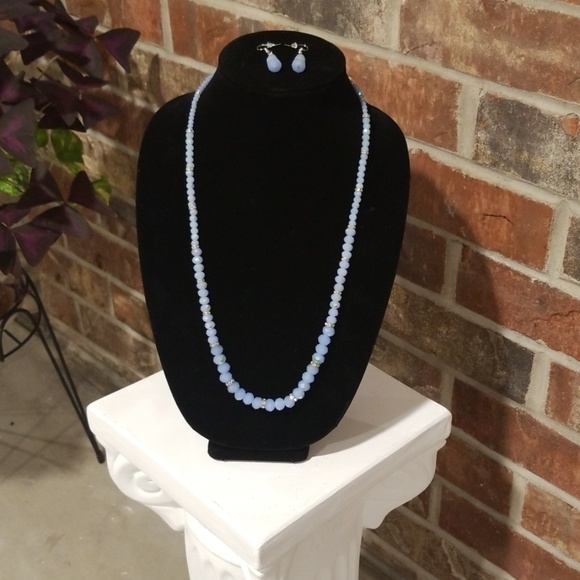 Chami Jewelry Jewelry - Pastel Blue Crystal Beaded Necklace w/Earrings